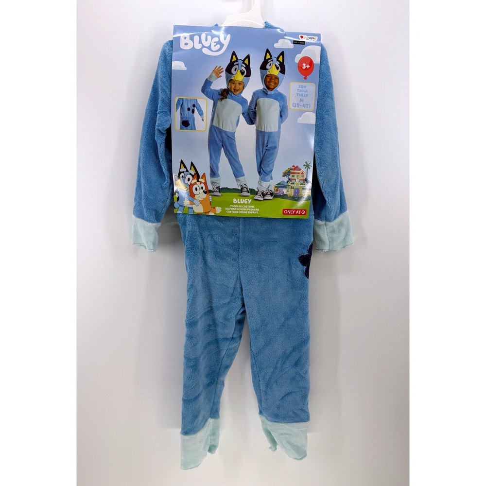 Bluey Toddler Costume Disguise Jumpsuit with Headpiece Blue Size M 3T-4T NEW